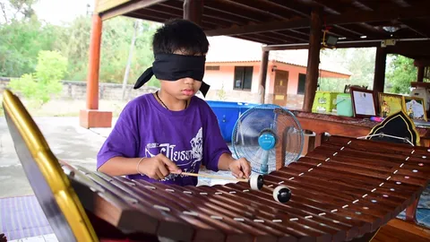 "น้องไท้เล้ง" เด็ก ป.5 รักดนตรีไทย โชว์ปิดตาตีระนาดเอก เป๊ะทุกโน้ต