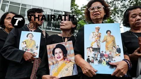 พสกนิกรสวมชุดดำ มาแสดงความอาลัยถวาย "สมเด็จพระพันปีหลวง" หน้าโรงพยาบาลจุฬาลงกรณ์