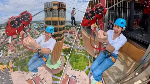 “แนน ทัดดาว” กลับบ้านเกิด หลังคว้าแชมป์เอเชีย โดด Zipline หอโหวดร้อยเอ็ด
